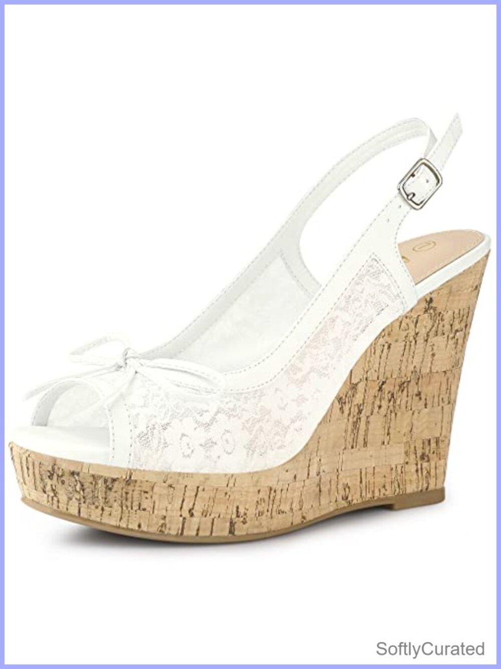Lace Platform Wedge Sandals Open Toe Bow Slide Heeled Party